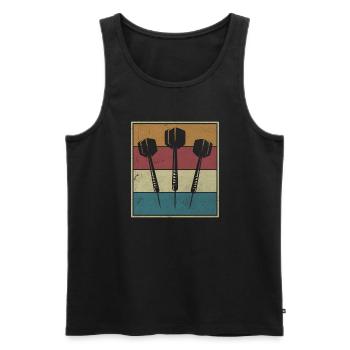 Vintage Darter Darts Player 3 Arrows Darts Cadeau - Débardeur bio Premium Homme - noir - Devant - Michal (187cm)