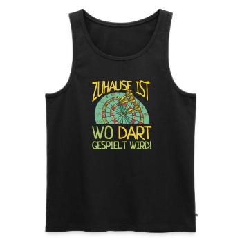 Zuhause Ist Wo Dart Gespielt Wird Darten Darts - Männer Premium Bio Tank Top - Schwarz - Vorne - Michal (187cm)