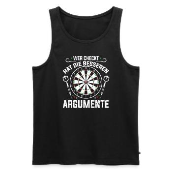 Dart Weisheit Checkt Besseren Argumente Geschenk - Männer Premium Bio Tank Top - Schwarz - Vorne - Michal (187cm)