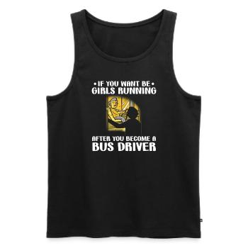 Bus Drivers Flirting Bus Company Bus Wisdom - Men's Premium Organic Tank Top - black - Front - AI Model Male 178 light (178cm)