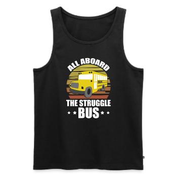 All Aboard The Struggle Bus Vintage Bus Driver - Men's Premium Organic Tank Top - black - Front - AI Model Male 178 light (178cm)