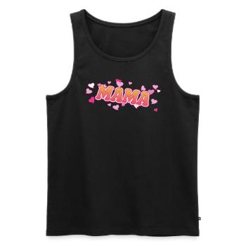Mama Herzen Design - Männer Premium Bio Tank Top - Schwarz - Vorne - AI Model Male 178 light (178cm)
