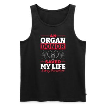 Nieren Transplantation Organ Spender Geschenk - Männer Premium Bio Tank Top - Schwarz - Vorne - AI Model Male 178 light (178cm)