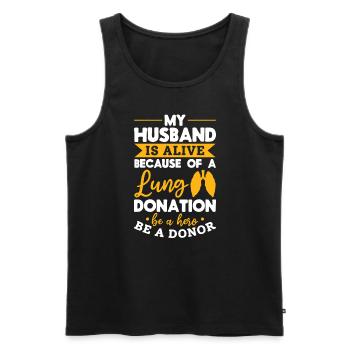 Lungen Spende Eheman Überlebt Spender Organ - Männer Premium Bio Tank Top - Schwarz - Vorne - AI Model Male 178 light (178cm)