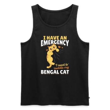 Les races de chats d’urgence doivent étreindre mon Bengal - Débardeur bio Premium Homme - noir - Devant - Michal (187cm)