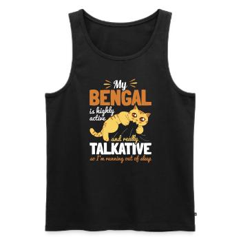 My Bengal Highly Active Talkative Running No Sleep - Männer Premium Bio Tank Top - Schwarz - Vorne - AI Model Male 178 light (178cm)