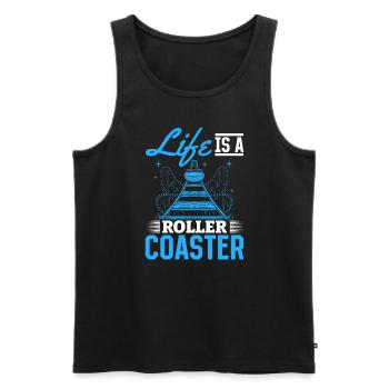Life Is A Roller Coaster Roller Coaster Park Gift - Débardeur bio Premium Homme - noir - Devant - Michal (187cm)