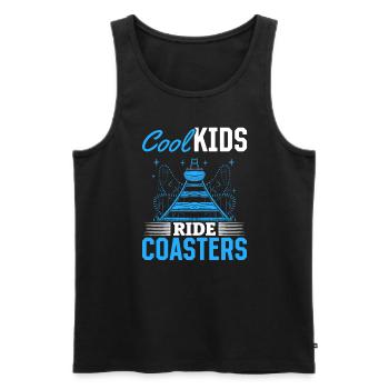 Cool kids ride montagnes russes foraine - Débardeur bio Premium Homme - noir - Devant - Michal (187cm)