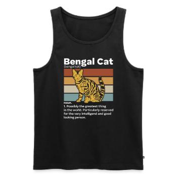 Bengal Cat Noun Vintage Cat Mama Cat Daddy - Débardeur bio Premium Homme - noir - Devant - AI Model Male 178 light (178cm)
