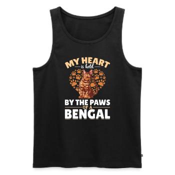 Herz Gehört Bengal Katze Geschenk Samtpfote - Männer Premium Bio Tank Top - Schwarz - Vorne - Michal (187cm)