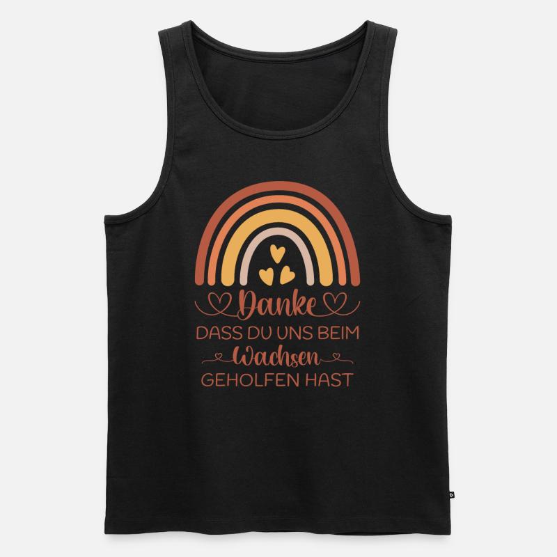 Boho Regenbogen Danke Abschied Kita Kindergarten - Männer Premium Bio Tank Top - Schwarz