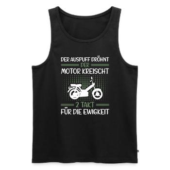 Moped Mokick Lustig Auspuff Dröhnt Motor Kreischt - Männer Premium Bio Tank Top - Schwarz - Vorne - Michal (187cm)