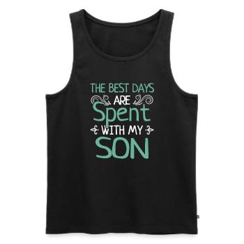 Vater & Sohn Kleinkind Werdender Papa Söhne - Männer Premium Bio Tank Top - Schwarz - Vorne - Michal (187cm)
