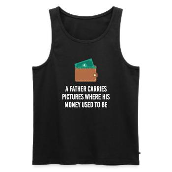 Father Money Purse Children Paternal Offspring - Men's Premium Organic Tank Top - black - Front - AI Model Male 178 light (178cm)
