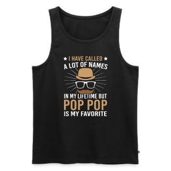 Pop Pop Favorite Name Grandfather Family Father - Men's Premium Organic Tank Top - black - Front - Michal (187cm)