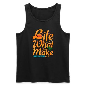 Pura Vida Lebensfroh Tropische Palmen Geschenk - Männer Premium Bio Tank Top - Schwarz - Vorne - AI Model Male 178 light (178cm)