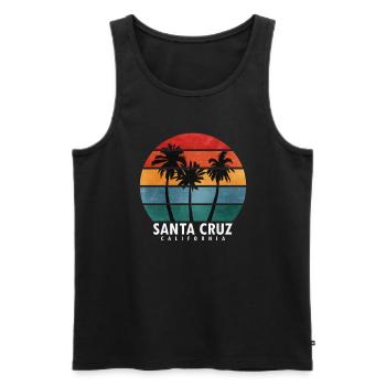 Santa Cruz California Sonnenuntergang 70er 80er - Männer Premium Bio Tank Top - Schwarz - Vorne - Michal (187cm)