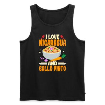 Love Nicaragua Gallo Pinto Mittelamerika Küche - Männer Premium Bio Tank Top - Schwarz - Vorne - AI Model Male 178 light (178cm)