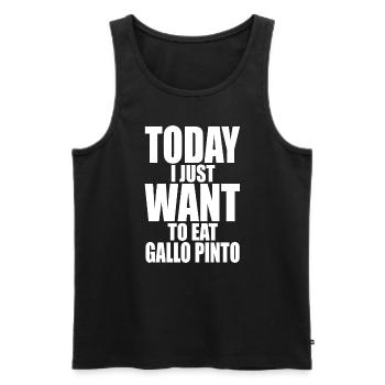 Today I Just Want To Eat Gallo Pinto - Men's Premium Organic Tank Top - black - Front - AI Model Male 178 light (178cm)