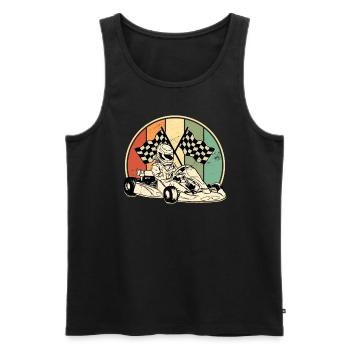 Kart Kartfahren Retro Rennkart Training Geschenk - Männer Premium Bio Tank Top - Schwarz - Vorne - AI Model Male 178 light (178cm)