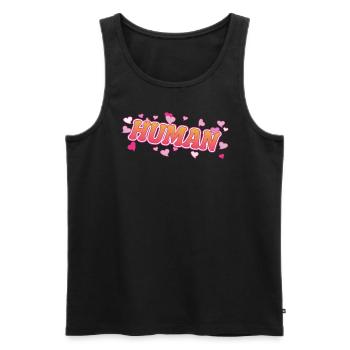 Human Menschen Herzen Desgin - Männer Premium Bio Tank Top - Schwarz - Vorne - AI Model Male 178 light (178cm)