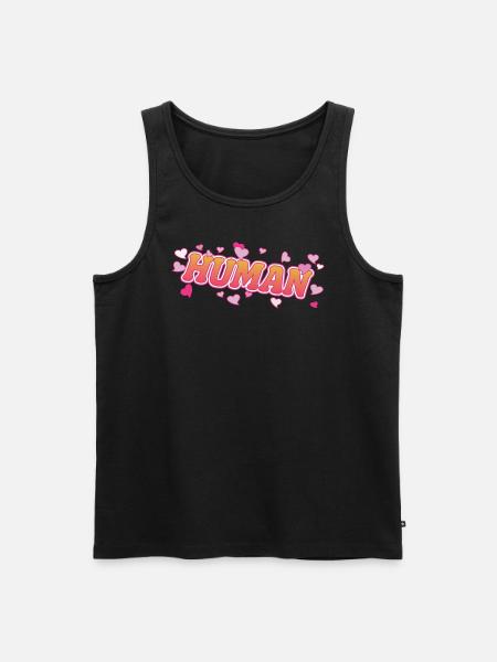 Human People Hearts Desgin - Men's Premium Organic Tank Top - black
