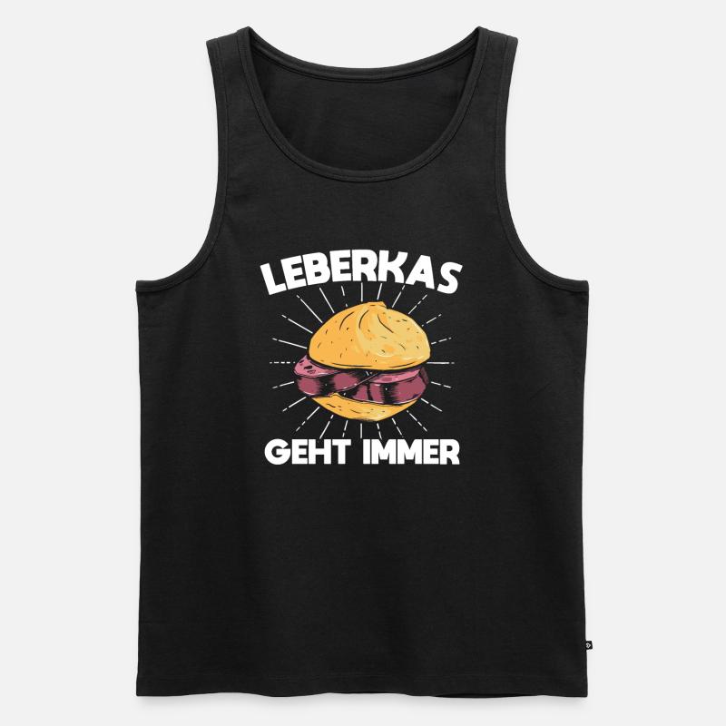 10 Leberkas Geht Immer - Männer Premium Bio Tank Top - Schwarz