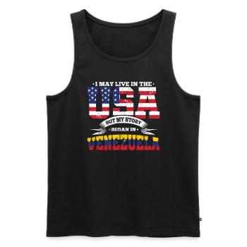 USA Venezuela Story Südamerika Heimatland Geschenk - Männer Premium Bio Tank Top - Schwarz - Vorne - Michal (187cm)