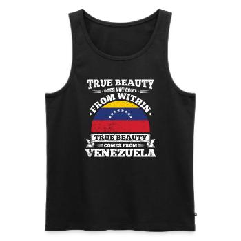 True Beauty Comes From Venezuela South America - Men's Premium Organic Tank Top - black - Front - AI Model Male 178 light (178cm)