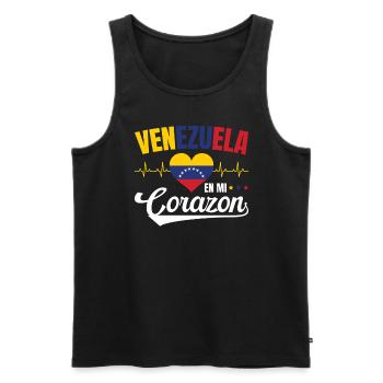 Venezuela En Mi Corazon Lebensweisheit Venezolaner - Männer Premium Bio Tank Top - Schwarz - Vorne - Michal (187cm)
