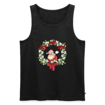 Weihnachtsdesign mit lustiger Doppeldeutung - Männer Premium Bio Tank Top - Schwarz - Vorne - AI Model Male 178 light (178cm)