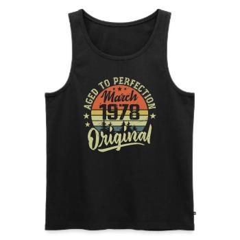 Retro March 1978 Gift March 1978 Born March 1978 - Men's Premium Organic Tank Top - black - Front - Michal (187cm)