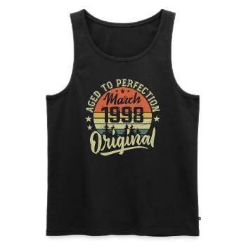 Geschenk März 1998 Geboren im März 1998 Retro März 1998 - Männer Premium Bio Tank Top - Schwarz - Vorne - Michal (187cm)
