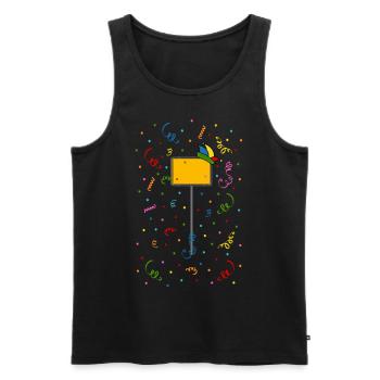 Fasching Fastnacht Karneval Ortsschild Narrenkappe - Männer Premium Bio Tank Top - Schwarz - Vorne - AI Model Male 178 light (178cm)