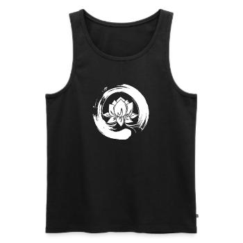 Enso Zen Lotus Yoga Yoga Symbole - Débardeur bio Premium Homme - noir - Devant - AI Model Male 178 light (178cm)