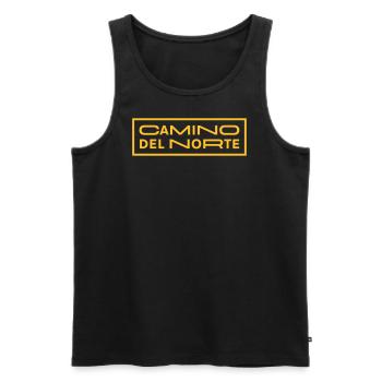 Camino del Norte | Camino de la Costa | Chemin de Saint-Jacques - Débardeur bio Premium Homme - noir - Devant - AI Model Male 178 light (178cm)