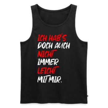 Pas toujours facile avec moi drôle de cadeau - Débardeur bio Premium Homme - noir - Devant - Michal (187cm)
