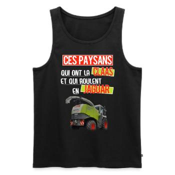 C'est paysan qui ont la CLAAS - Débardeur bio Premium Homme - noir - Devant - AI Model Male 178 light (178cm)