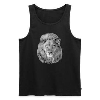 lion - Men's Premium Organic Tank Top - black - Front - AI Model Male 178 light (178cm)