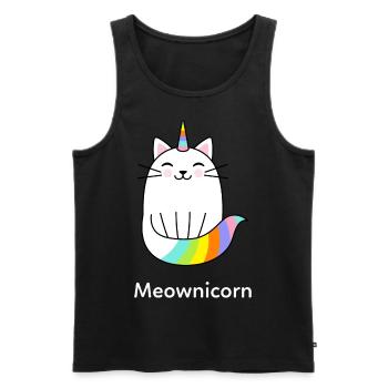 Licorne chat couleurs arc-en-ciel - Débardeur bio Premium Homme - noir - Devant - AI Model Male 178 light (178cm)