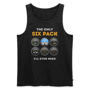 Pilot Aviation Flugzeug Flieger Shirt Sixpack - Männer Premium Bio Tank Top - Schwarz - Vorne - AI Model Male 178 light (178cm)
