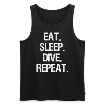 Manger Dormir Plongée Répéter Plongée Plongée Plongeurs Plongée Plongée - Débardeur bio Premium Homme - noir - Devant - Michal (187cm)