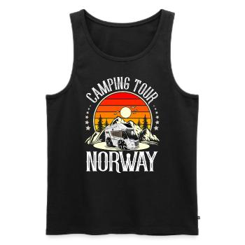 Camping Camper Camping Norway - Men's Premium Organic Tank Top - black - Front - Michal (187cm)