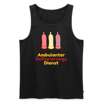 Ambulanter Deflorierungs Dienst - Männer Premium Bio Tank Top - Schwarz - Vorne - Michal (187cm)