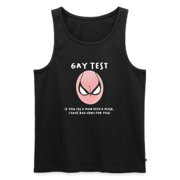 Gay Test - Männer Premium Bio Tank Top - Schwarz - Vorne - AI Model Male 178 light (178cm)