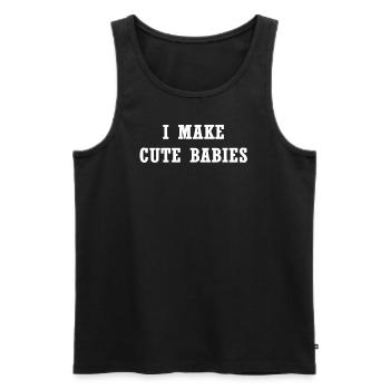 I make cute babies - Men's Premium Organic Tank Top - black - Front - AI Model Male 178 light (178cm)
