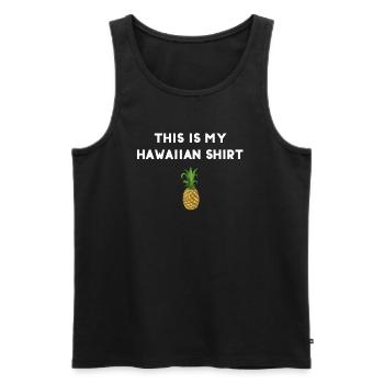 This is my Hawaiian Shirt - Men's Premium Organic Tank Top - black - Front - AI Model Male 178 light (178cm)