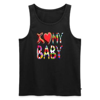 I love / heart my Baby - Männer Premium Bio Tank Top - Schwarz - Vorne - AI Model Male 178 light (178cm)