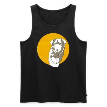 hund gibt Pfote Grafik - Männer Premium Bio Tank Top - Schwarz - Vorne - Michal (187cm)