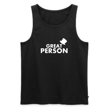 Great Person par HOB Products - Débardeur bio Premium Homme - noir - Devant - AI Model Male 178 light (178cm)